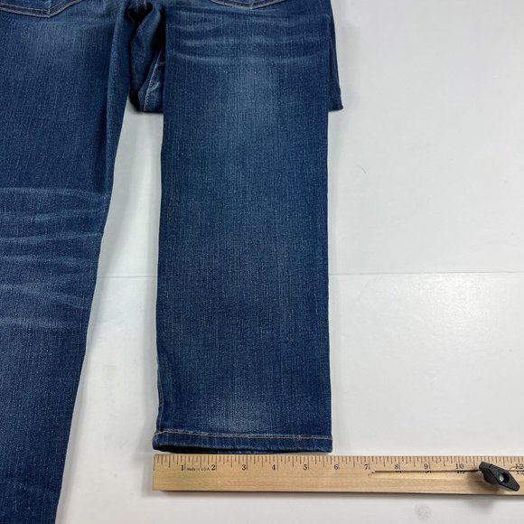 American Eagle Jean Women 8 Skinny Dark Blue Whisker Cone Stretch Denim USA Made - Picture 11 of 16